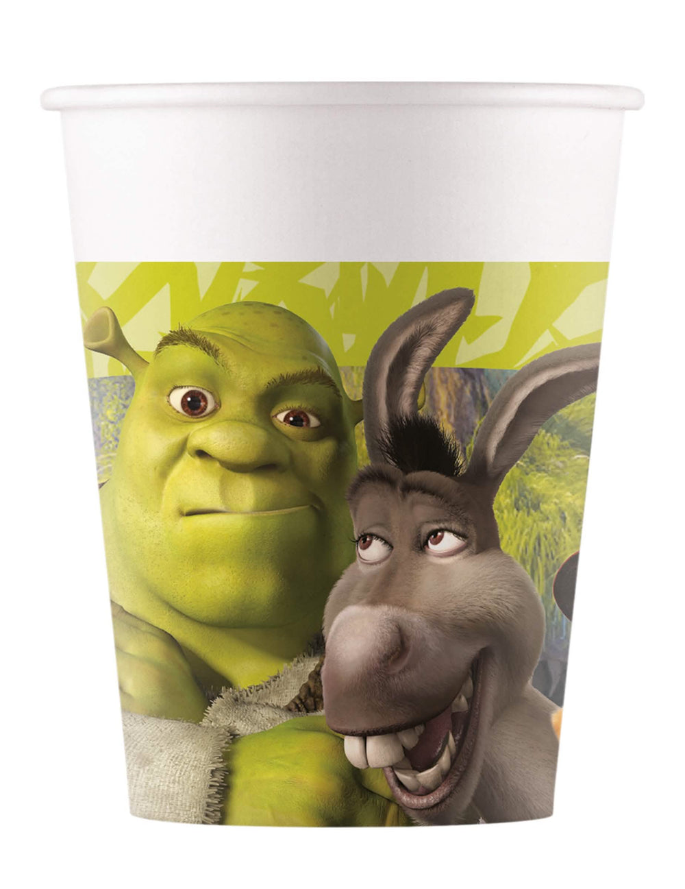 Gobelets en carton Shrek pour enfant 200 ml blancs avec l'âne