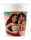 Gobelets en carton Vaiana 2 pour enfant blancs avec illustration de Vaiana
