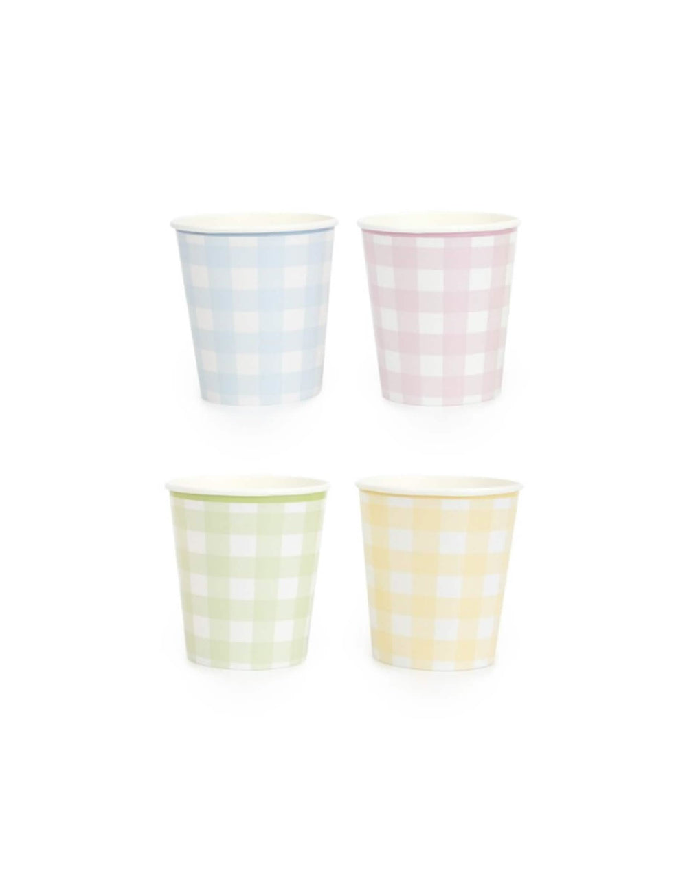 Gobelets Vichy Pastel pour fête multicolores en carton