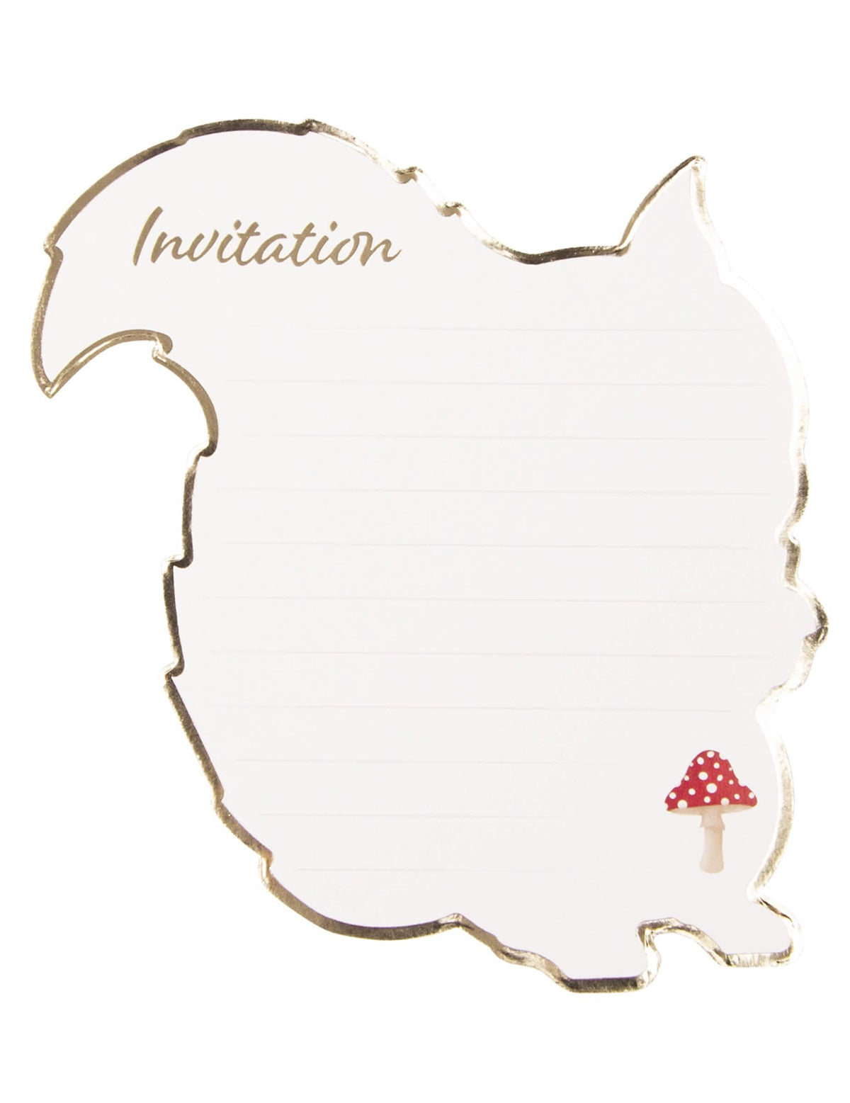 Vue de l'intérieur avec lignes d'écriture des invitations woodland écureuil