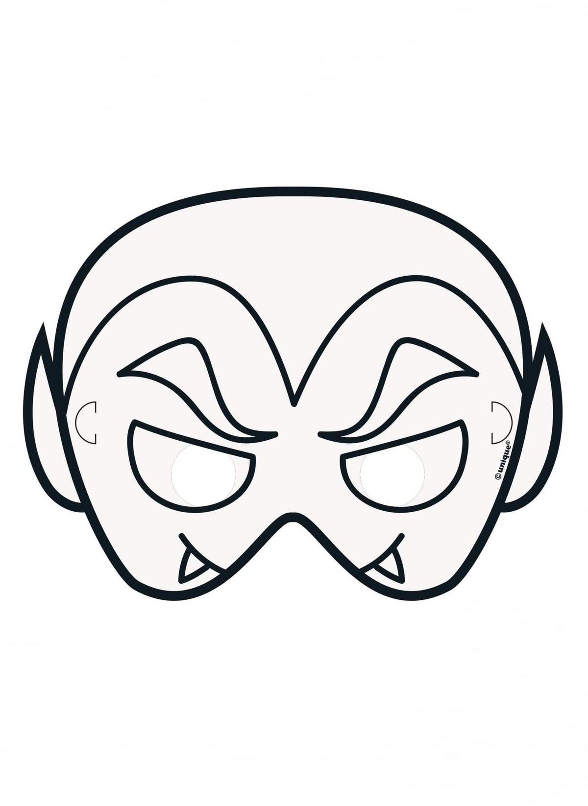 Modèle vampire du masque en papier à colorier Halloween