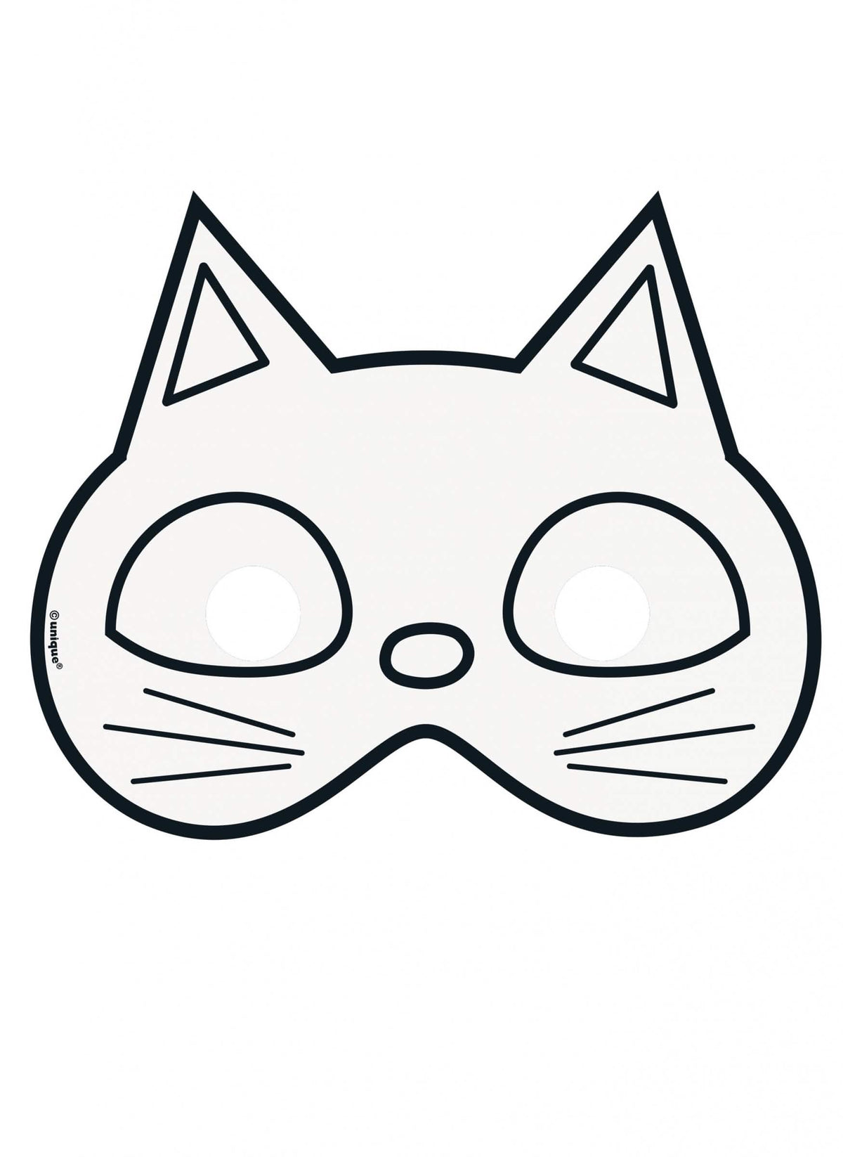 Modèle chat du masque en papier à colorier Halloween