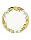 Petites assiettes fizz agrume en carton crème orange jaune et or décor fruité