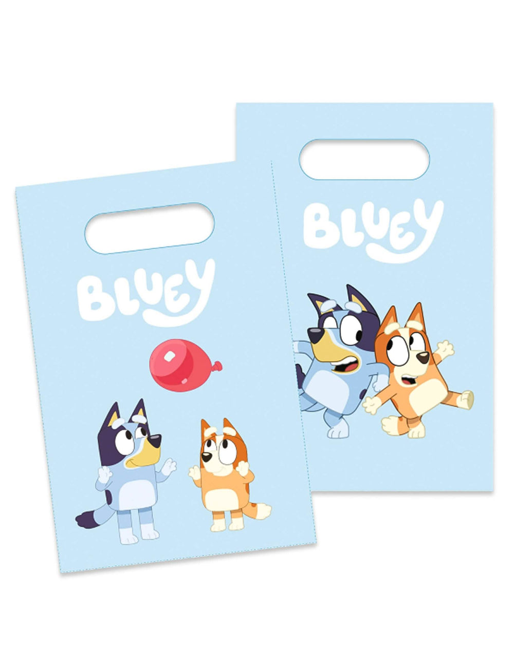 Sacs cadeaux Bluey pour enfant bleu ciel avec Bluey et Bingo