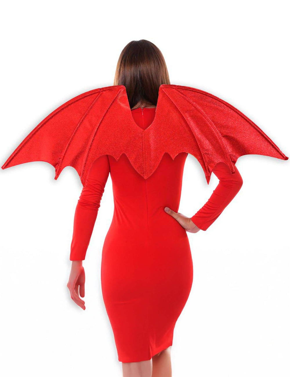 Ailes de démon pour adulte rouge pailleté