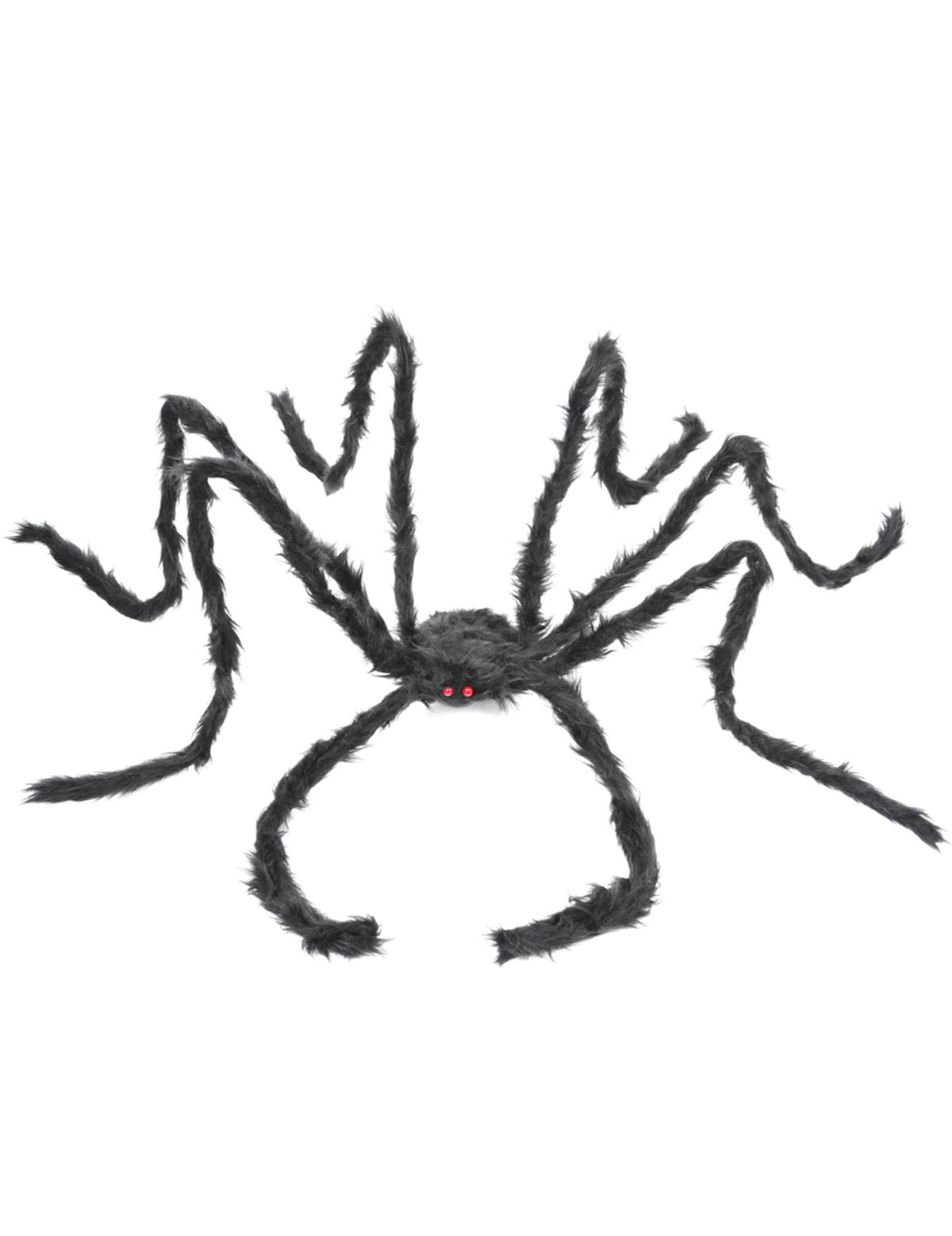 Araignée géante pour Halloween noire et velue aux yeux rouges