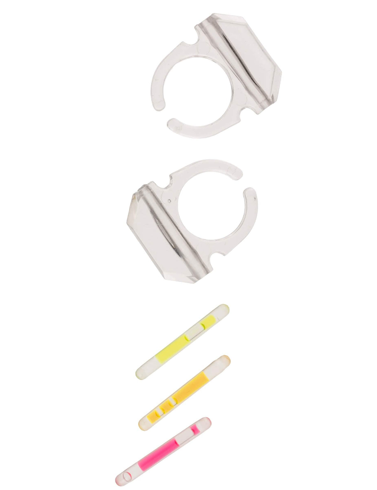Vue des supports et des bâtonnets de la bague phosphorescente