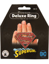 Bague Supergirl pour femme argentée et rouge à strass