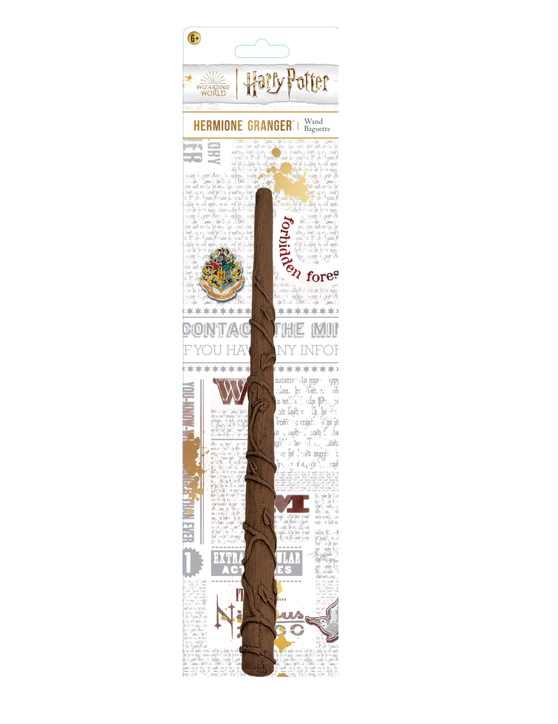 Présentation sous blister de la baguette Hermione Granger Gryffondor Harry Potter