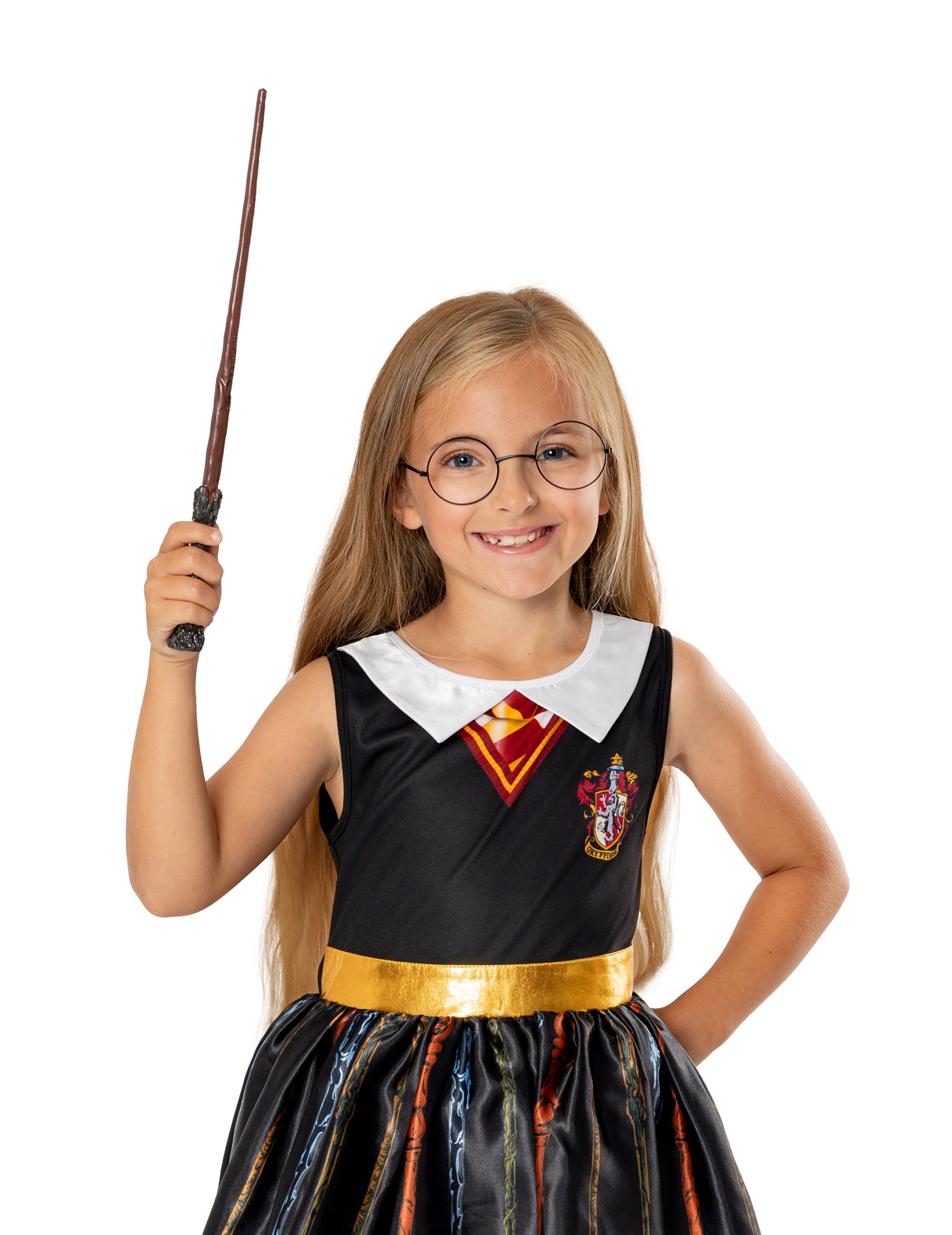 Mise en situation par une enfant de la Baguette luxe Harry Potter