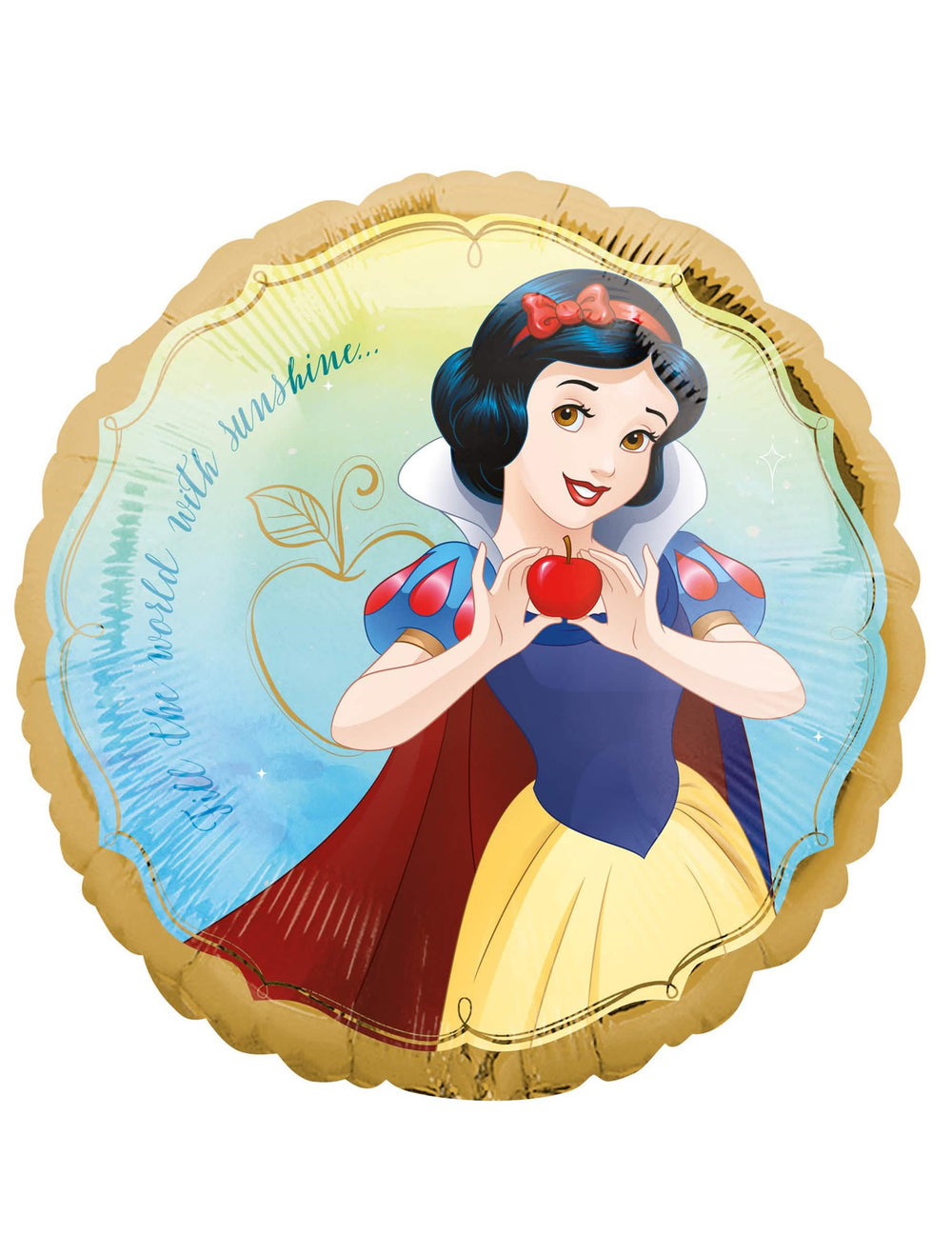 foliopallo Lumikki Disney kulta ja sininen punainen omena kanssa