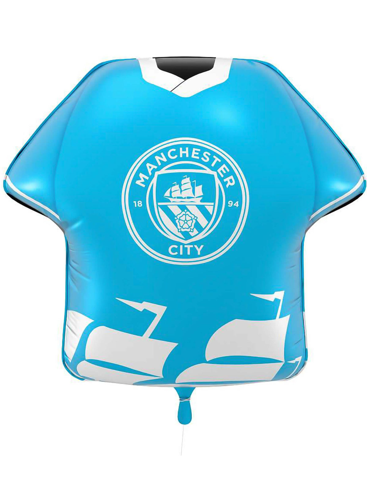 Sininen Manchester City Football Club pelipaidan muotoinen foliopallo 52 x 51 cm