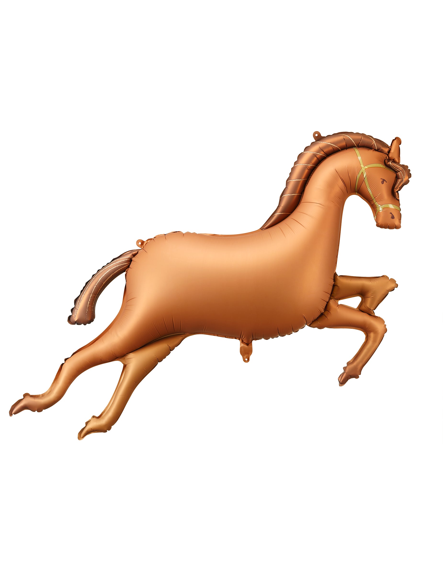 Ballon aluminium Cheval au galop pour fête marron cuivré