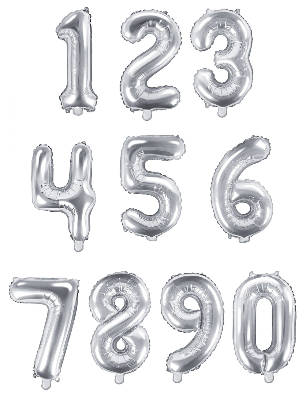 Vue d'ensemble des chiffres disponibles du ballon aluminium chiffre argent