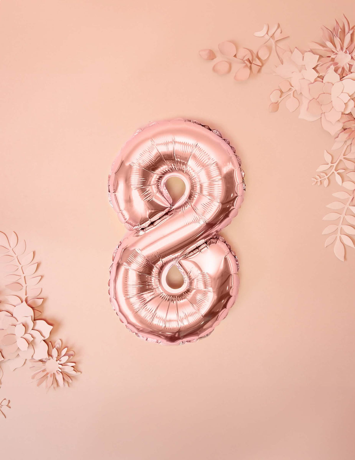 Numeron 8 ilmapallokoriste synttärit ruusukulta