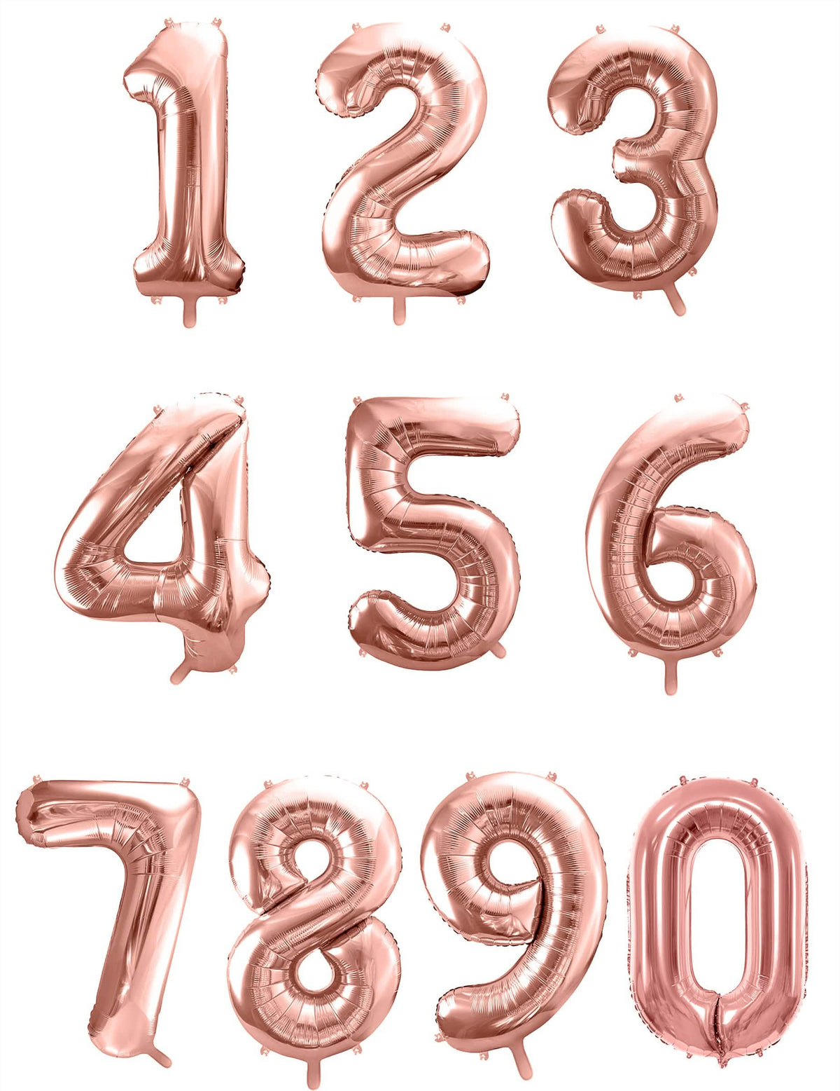 Yleiskuva numeropallosta 0–9 alumiinista juhliin