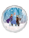 Ballon aluminium La reine des neiges pour enfant bleu et blanc avec Elsa Anna et Olaf