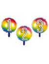 Ballon aluminium chiffre pour anniversaire multicolore arc-en-ciel