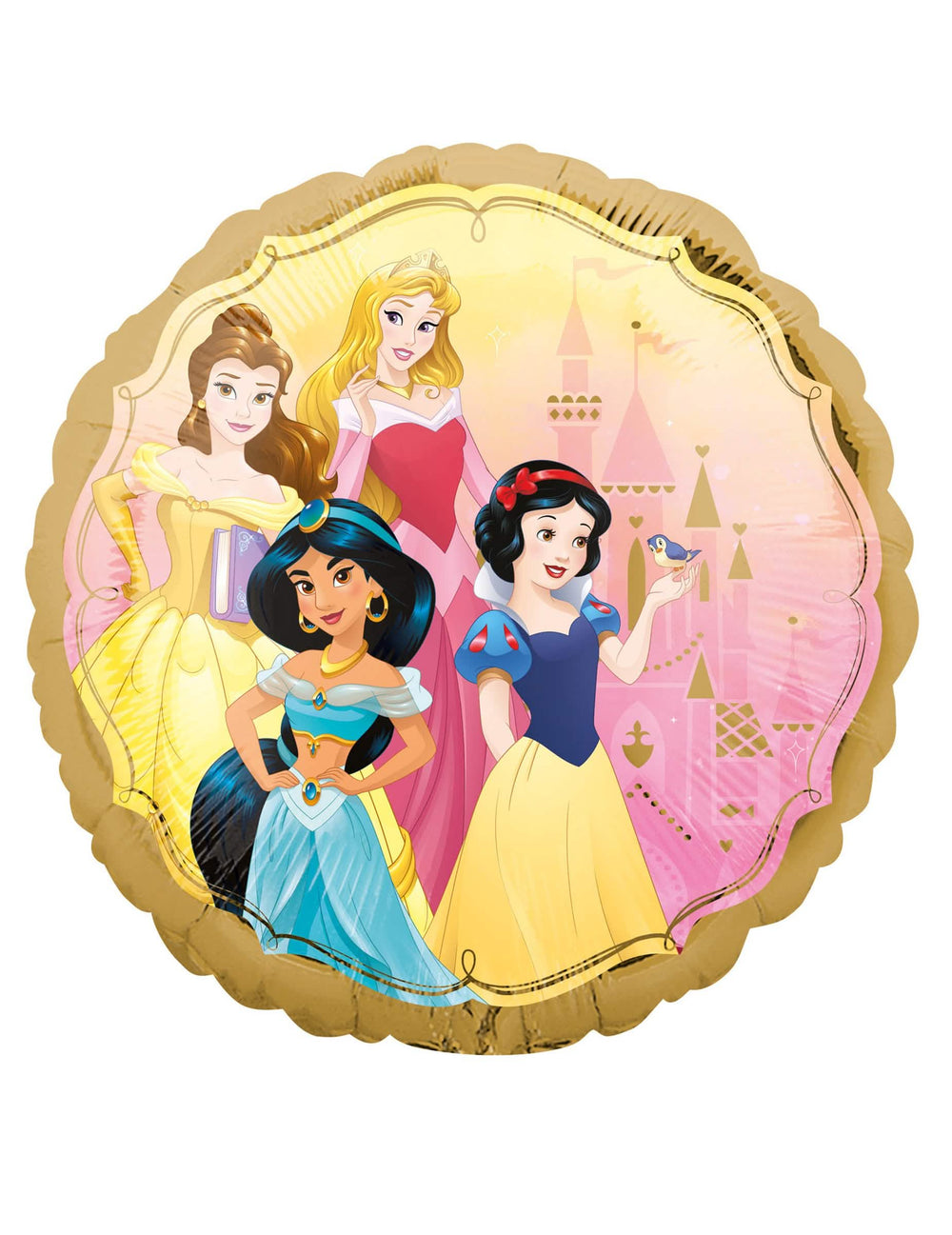 Alumiinipallo kaksipuolinen Disney-prinsessat lapsille kulta ja vaaleanpunainen