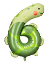 Ballon aluminium tortue chiffre 6 pour enfant vert