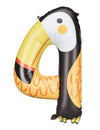 Ballon aluminium toucan chiffre 4 pour enfant noir et jaune