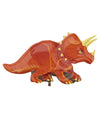 Ballon aluminium dinosaure tricératops orange gonflable hélium