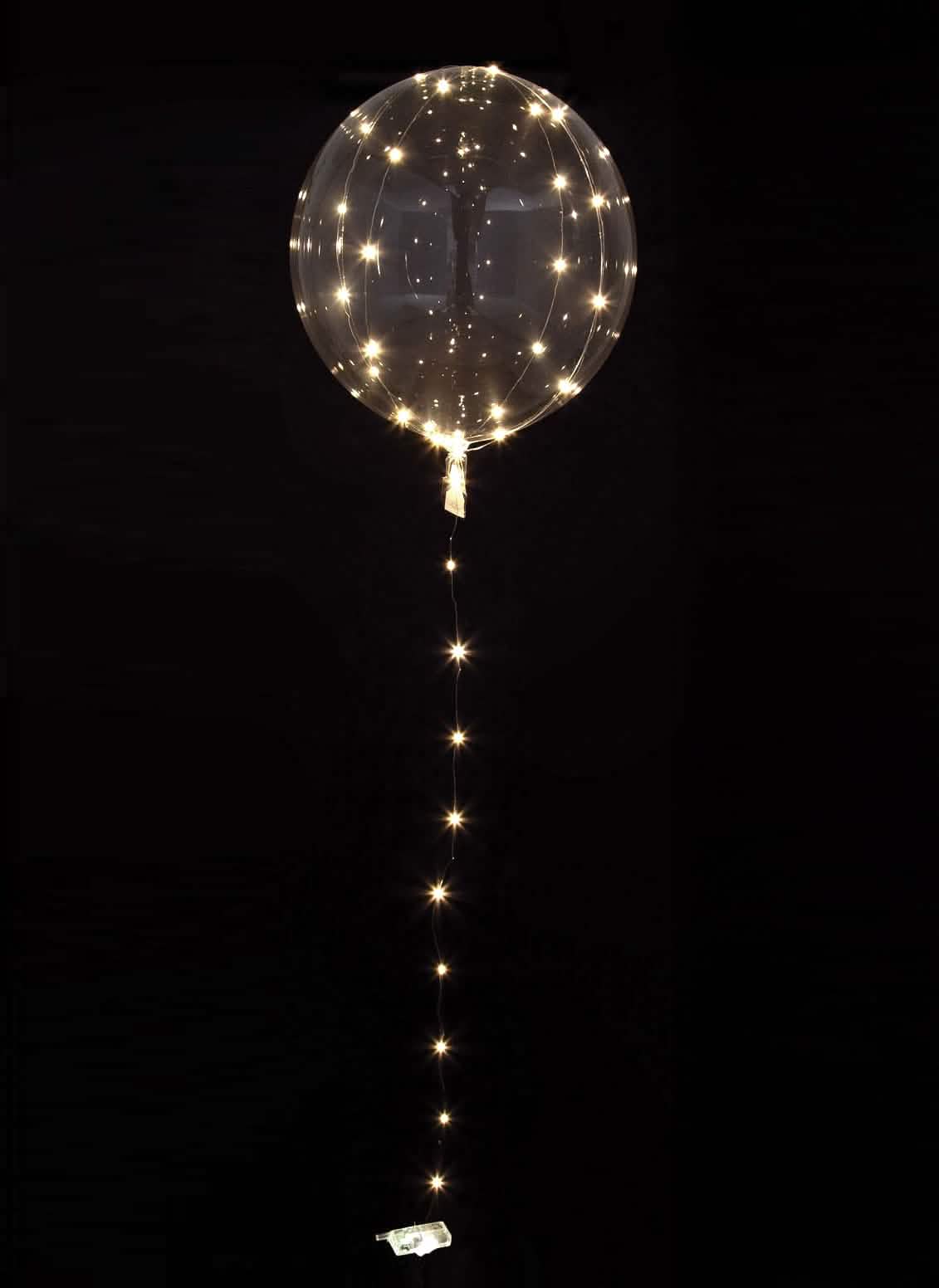 Ballon bulle cristal transparent pour fête avec LED blanches
