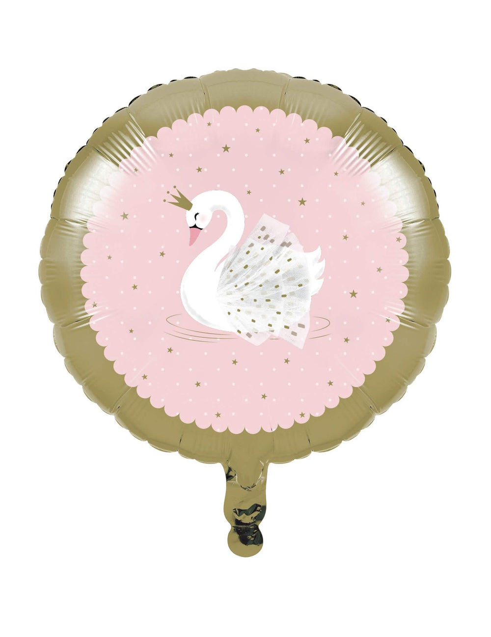 Ballon en aluminium cygne royal pour anniversaire rose et doré