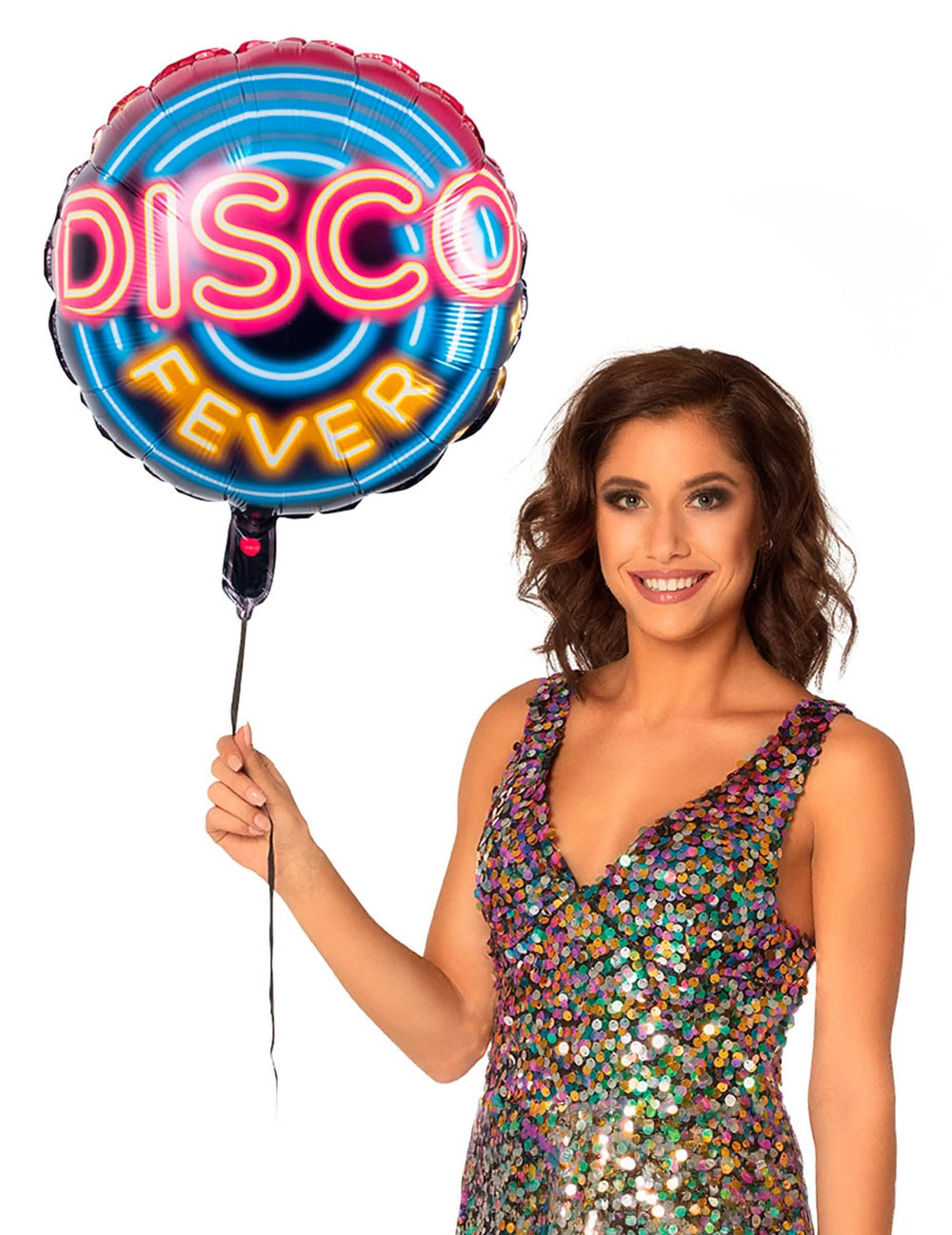 Disco fever -alumiinipallon asetelma, jota pitää kädessään naiset