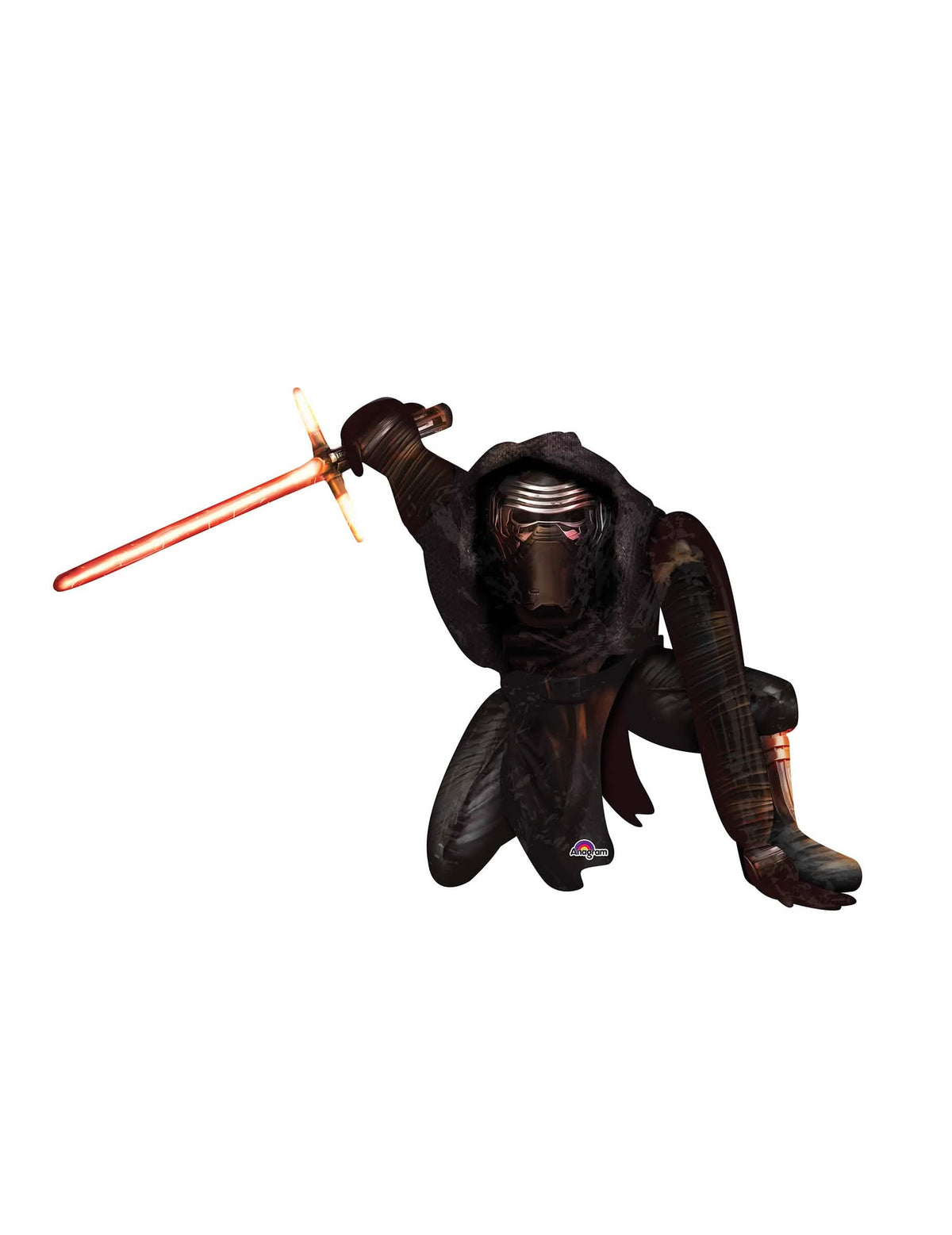 Jättimäinen alumiinipallo Kylo Ren Star Wars VII musta punainen valomiekka kanssa