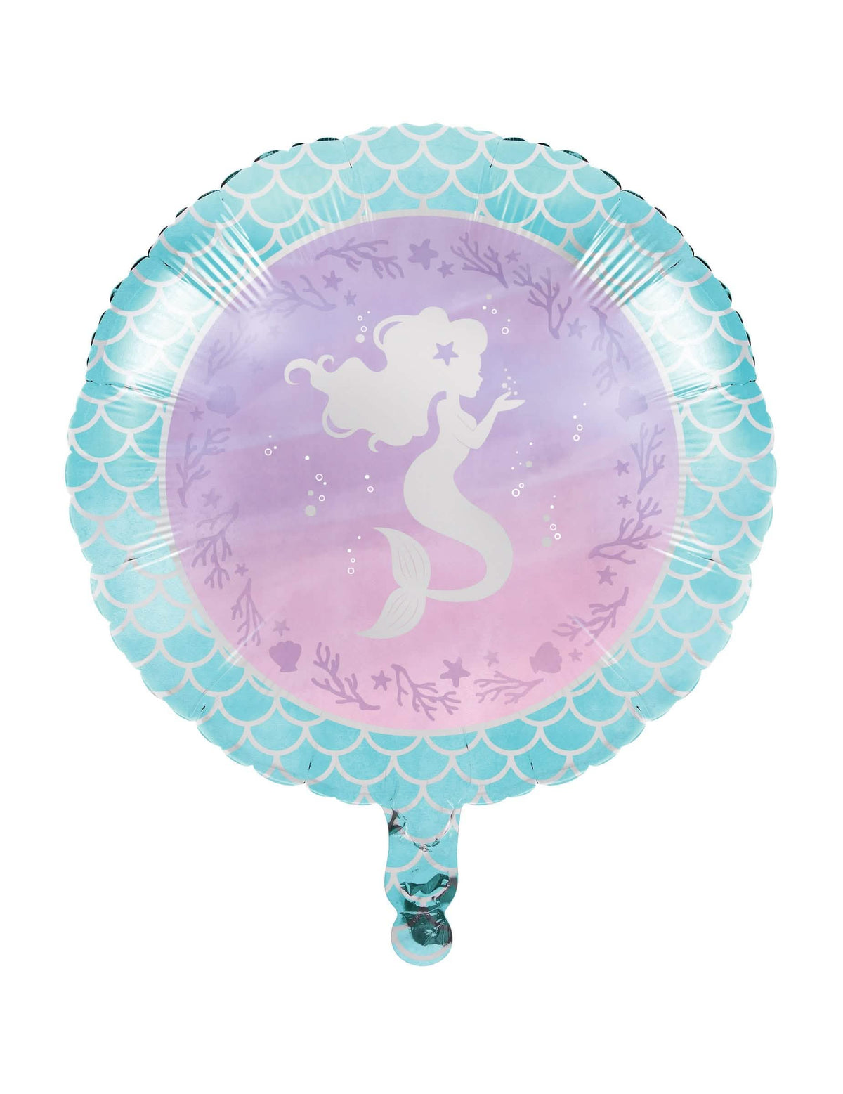 Alumiininen merenneidot-synttäritballon sininen ja vaaleanpunainen irisoiva
