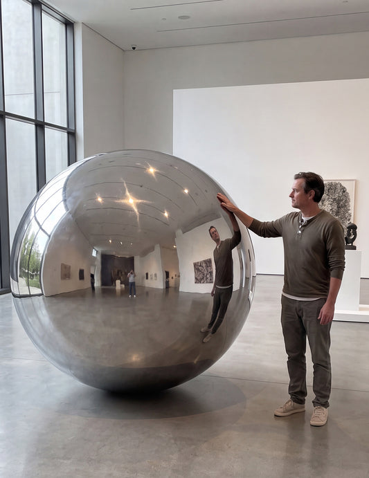 Jättimäinen hopeinen peilipallopallo 200 cm