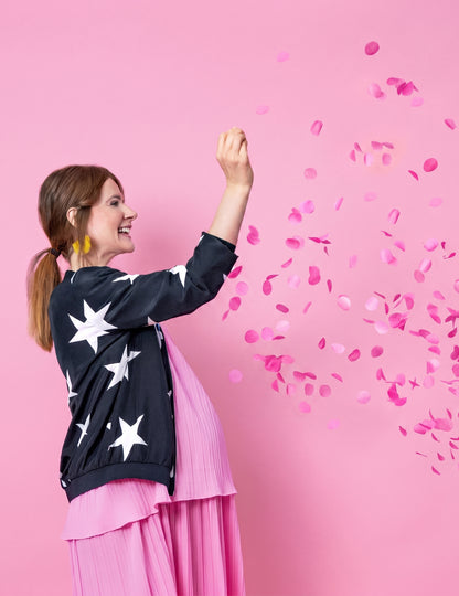 Jättimäinen lateksipallo boy or girl vaaleanpunaisia konfetteja 1 m baby showeriin