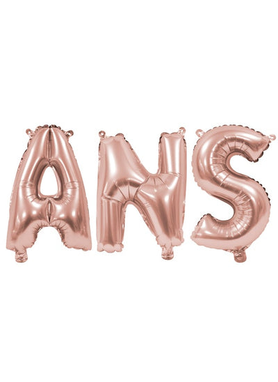 Ballons aluminium lettres ans pour décoration d'anniversaire rose gold