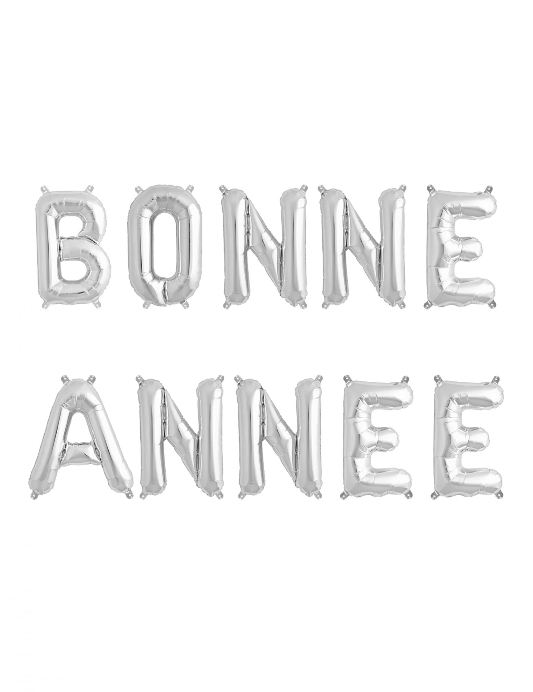 Ballons lettres Bonne Année argenté