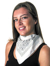 Bandana blanc pour adulte avec motifs paisley noirs