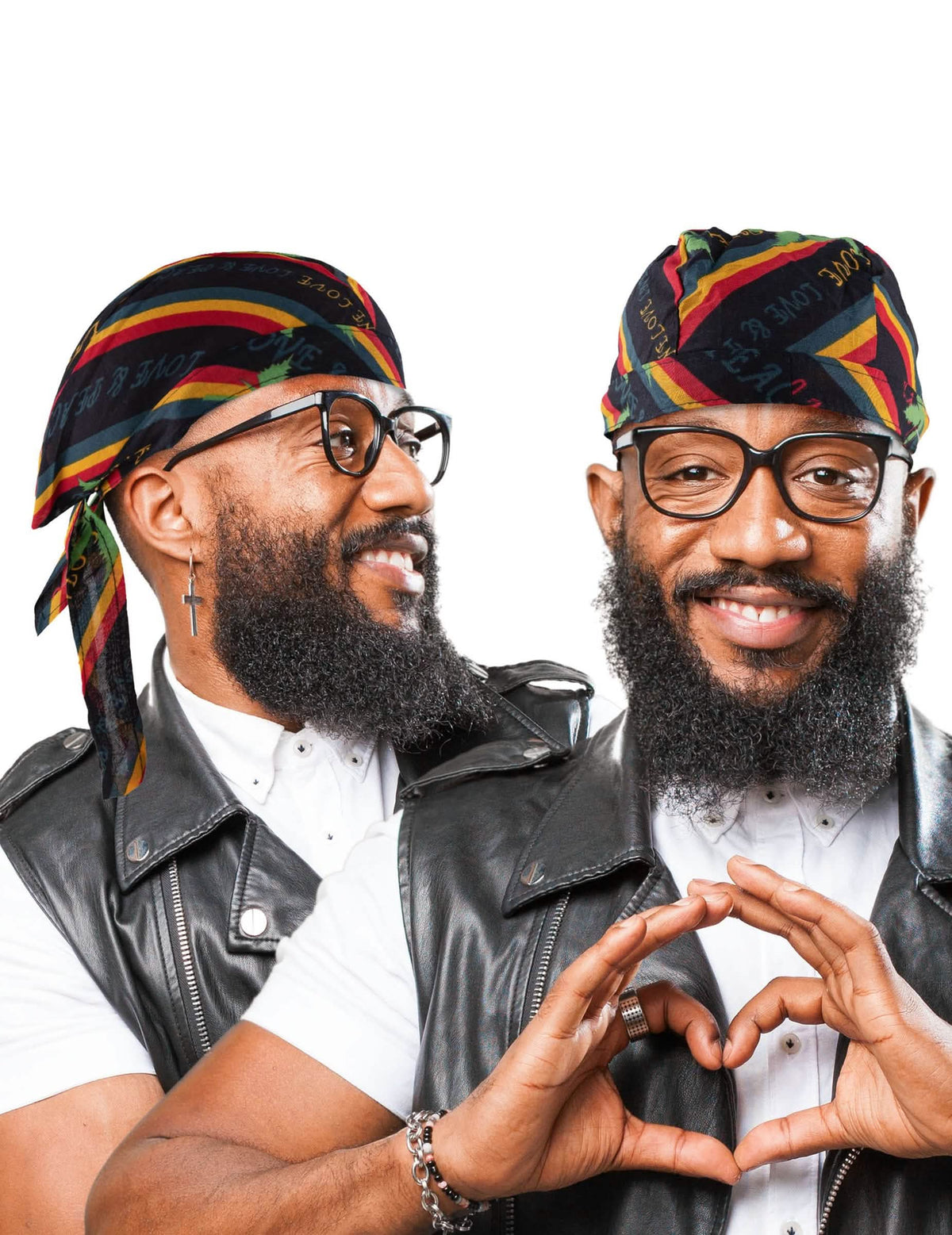 Vues de face et de profil du Bandana rasta Jamaïque
