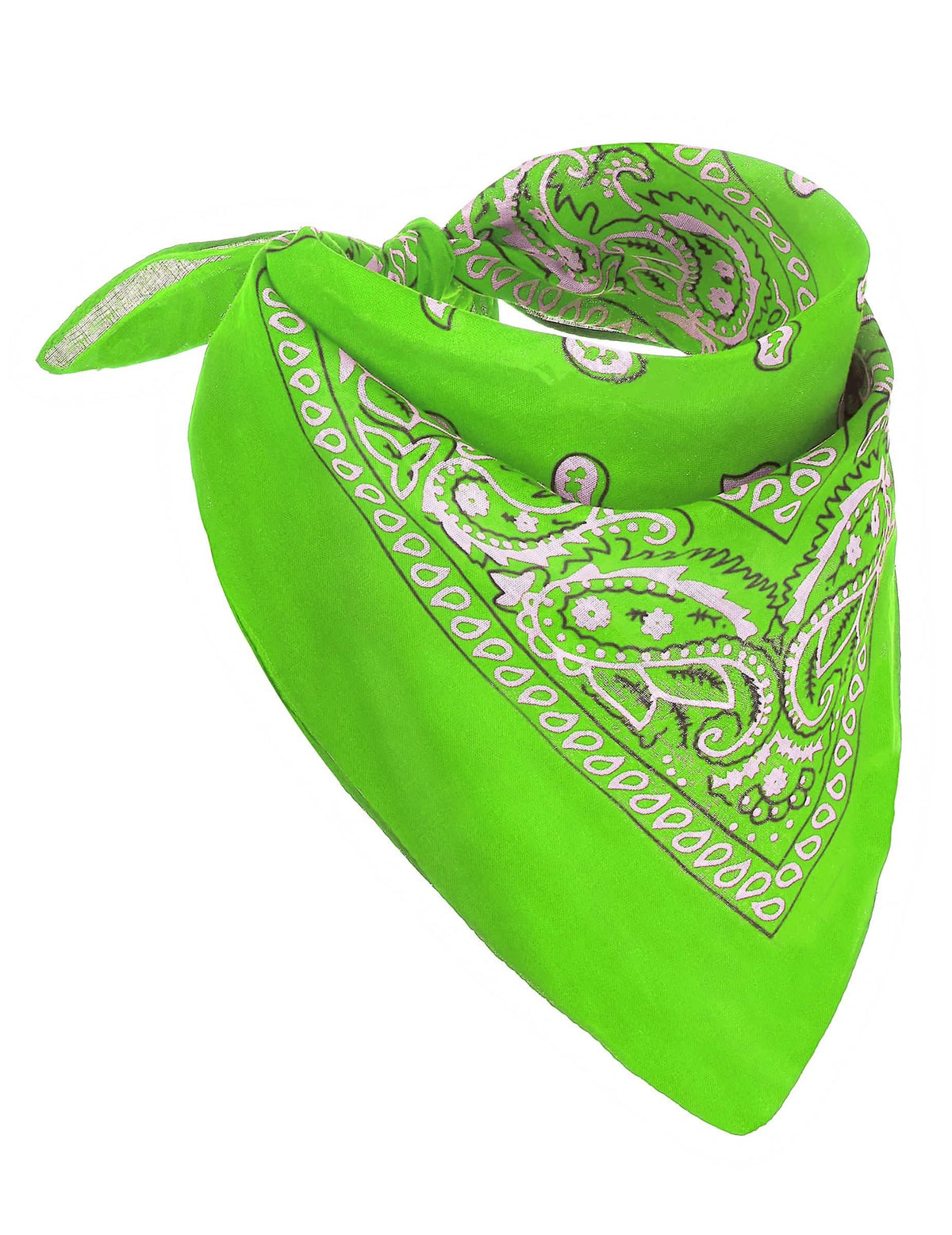 Aikuisten neonvihreä bandana paisley-kuvioilla