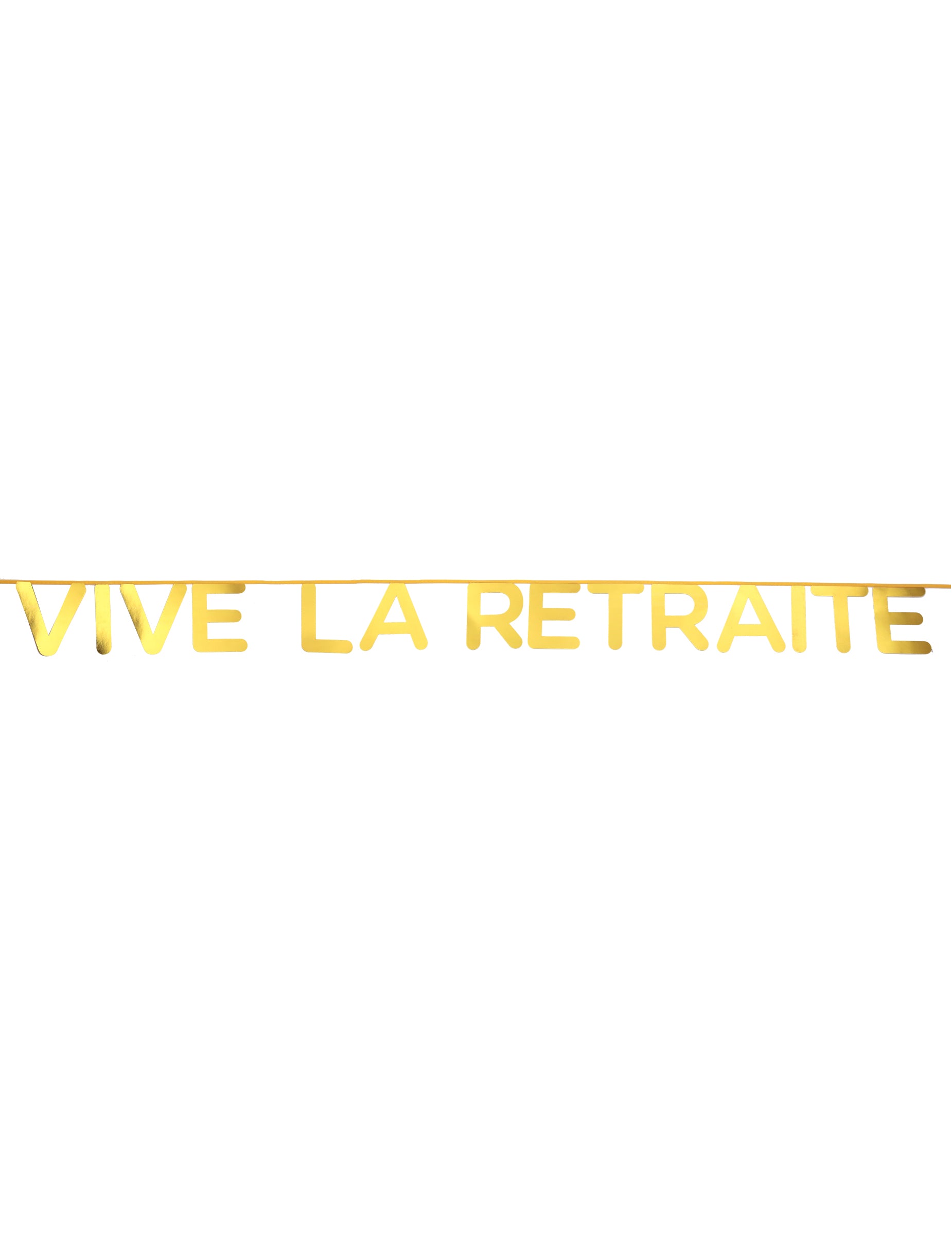 Banderole vive la retraite pour décoration doré métallisé