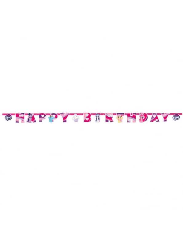 Guirlande Happy Birthday My Little Pony lapsille vaaleanpunainen ja violetti