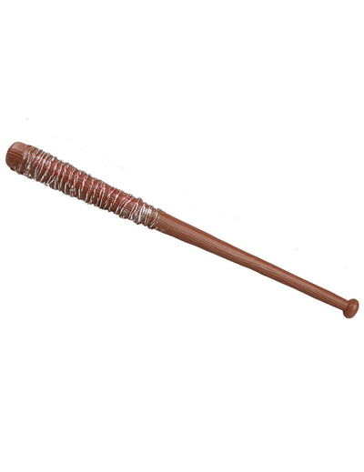 Batte de baseball avec barbelé ensanglanté pour adulte marron et argentée