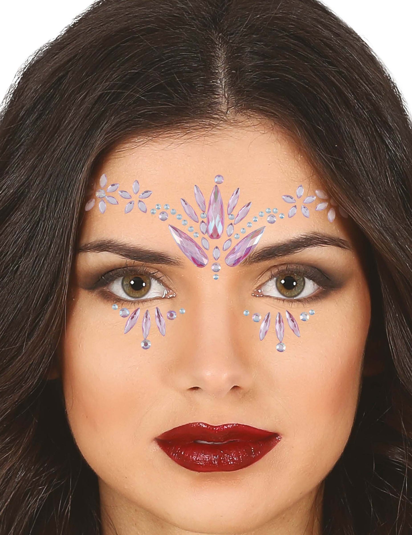 Bijoux pour visage adhésifs cristaux pour femme roses