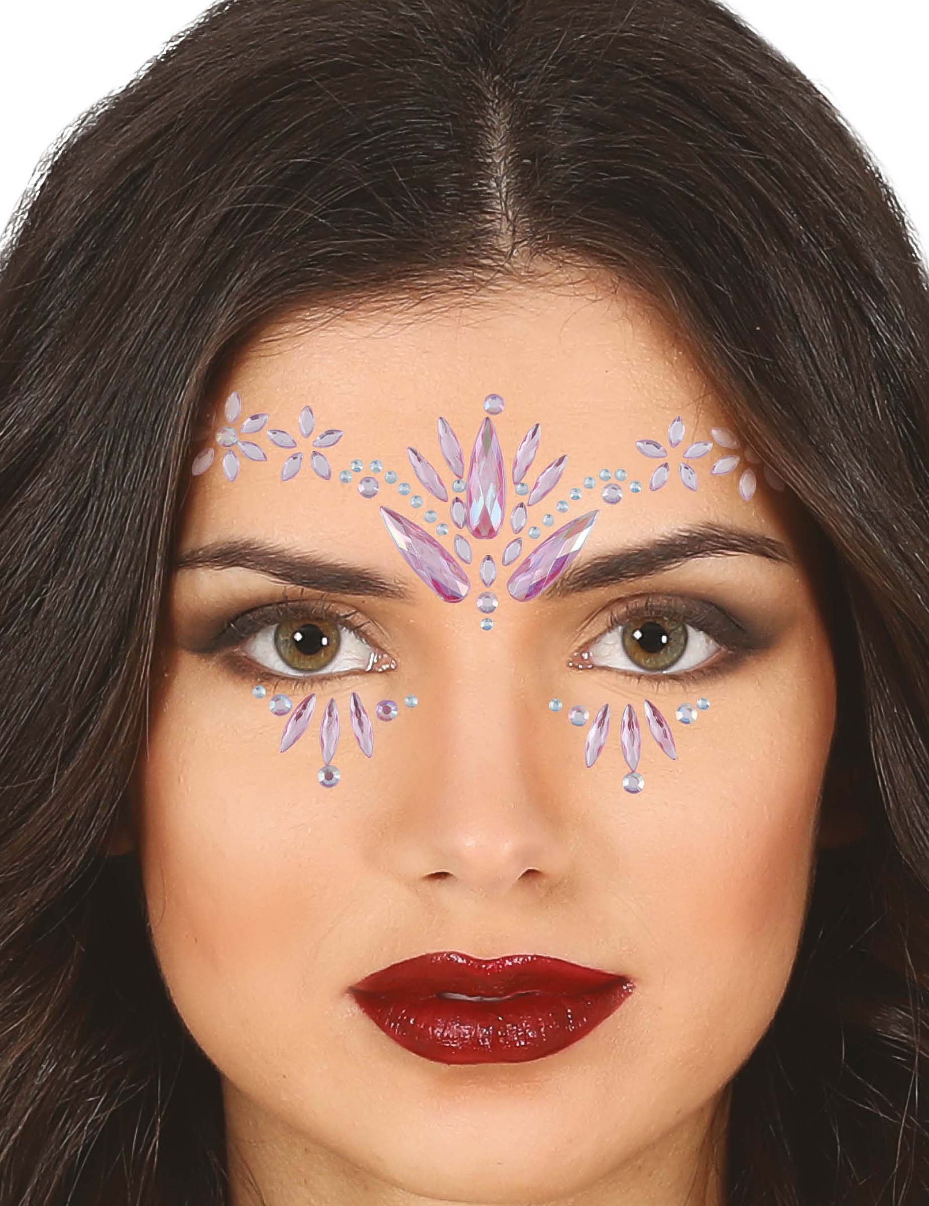 Bijoux pour visage adhésifs cristaux pour femme roses
