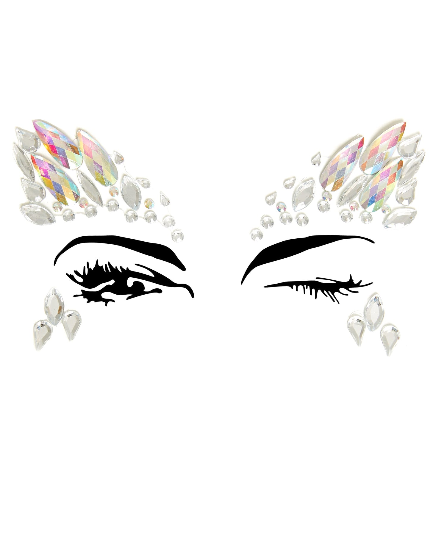 Bijoux pour visage adhésifs motifs céleste pour adulte irisés aux reflets multicolores