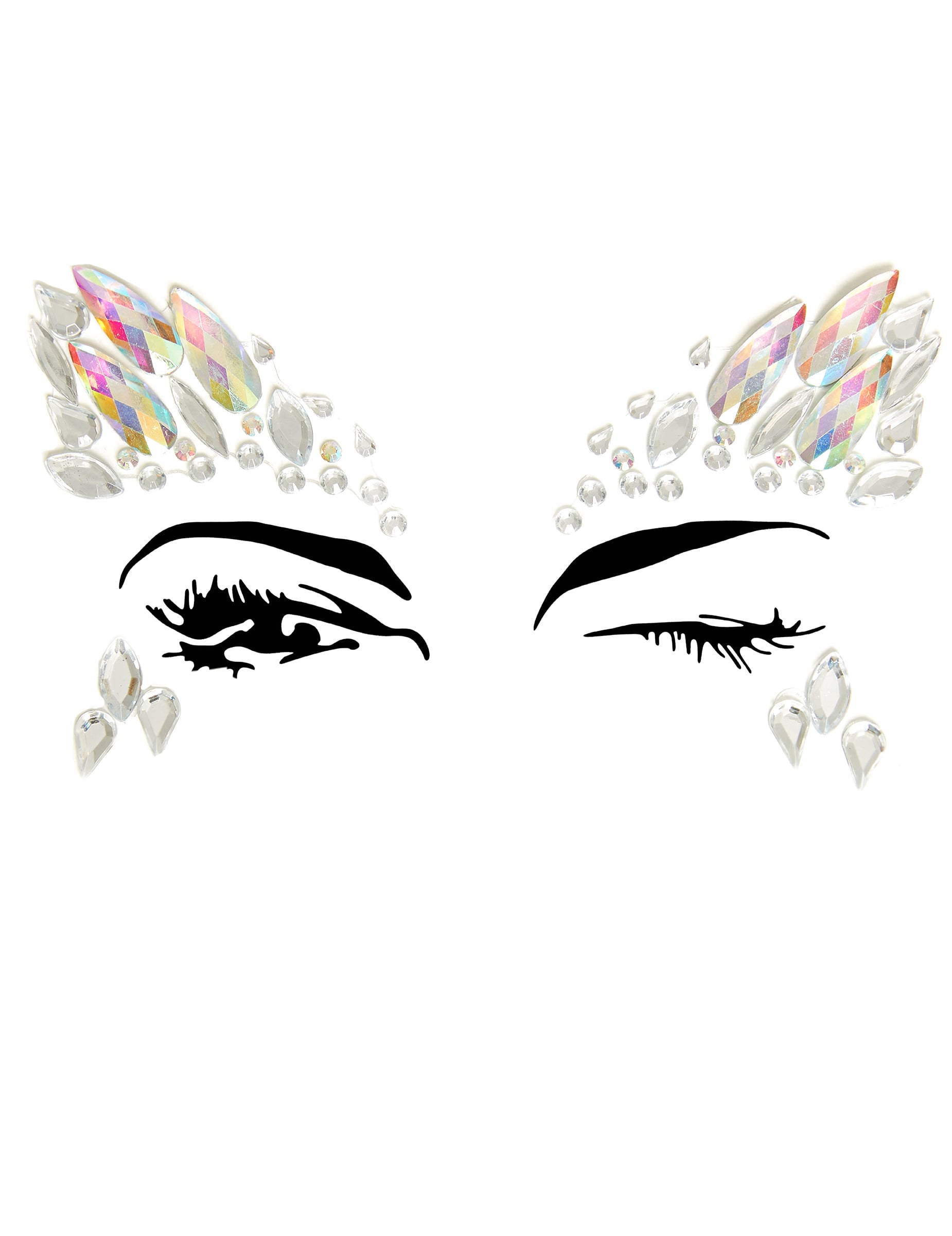Bijoux pour visage adhésifs motifs céleste pour adulte irisés aux reflets multicolores