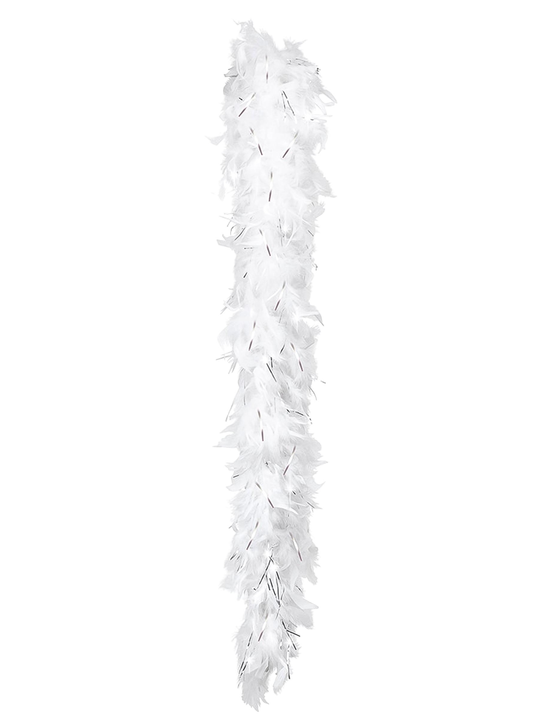 Vue d'ensemble du boa blanc et argenté pour femme