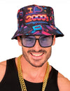 Bob I love 2000's pour adulte noir avec motifs néon multicolores