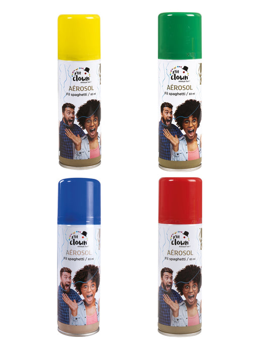 Monivärinen serpentiinilanka spray 70 ml