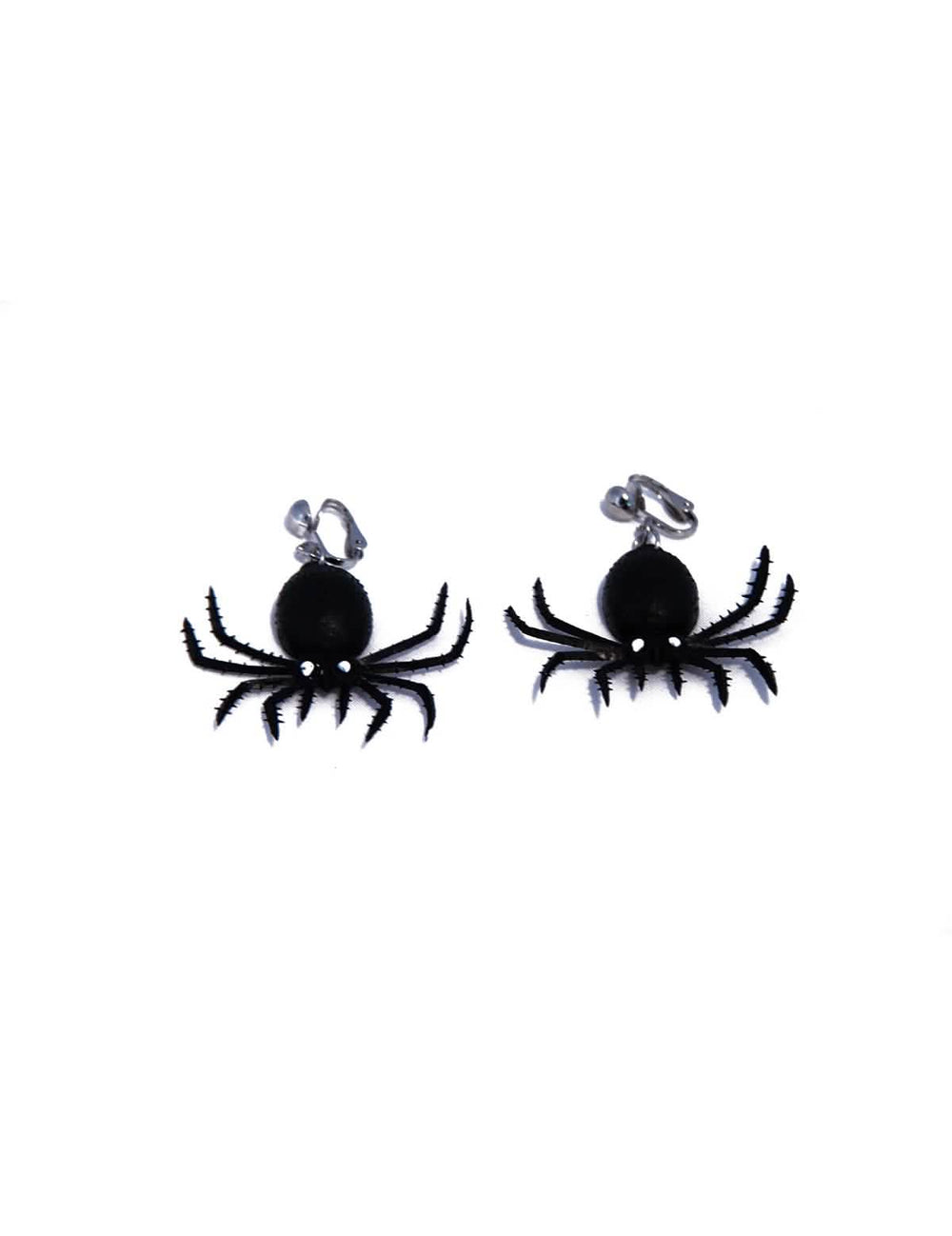 Boucles d'oreilles araignées pour adulte noires à clips