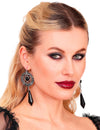Boucles d'oreilles étoiles sataniques pour femme noires